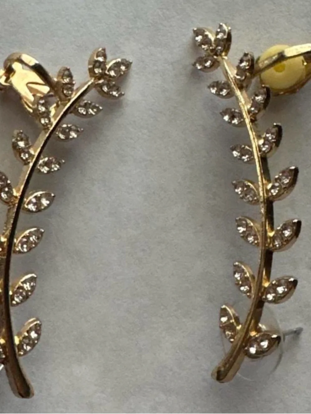 Gold Crystal Leaf Ear Cuff - Women Jewelry